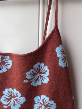 PAC SUN knit summer dress with blue floral design